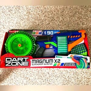 Dart Zone M-2 Magnum X2 Superdrum Blaster Auto-Advance Rotating Drum Gun NEW